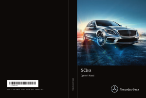 2016 Mercedes Benz S Class Sedan Operator Manual